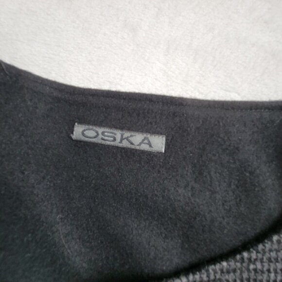 Oska Women's Sleeveless Houndstooth Pattern Round Neck Casual Mini Dress Black 2 - Picture 3 of 9